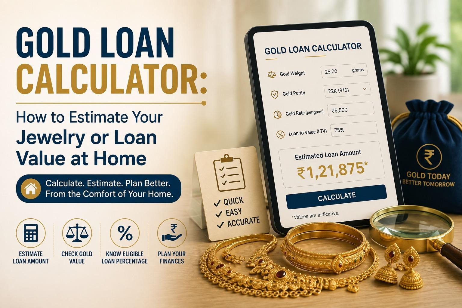 Gold Loan Calculator: How to Estimate Your Jewelry or Loan Value at Home
